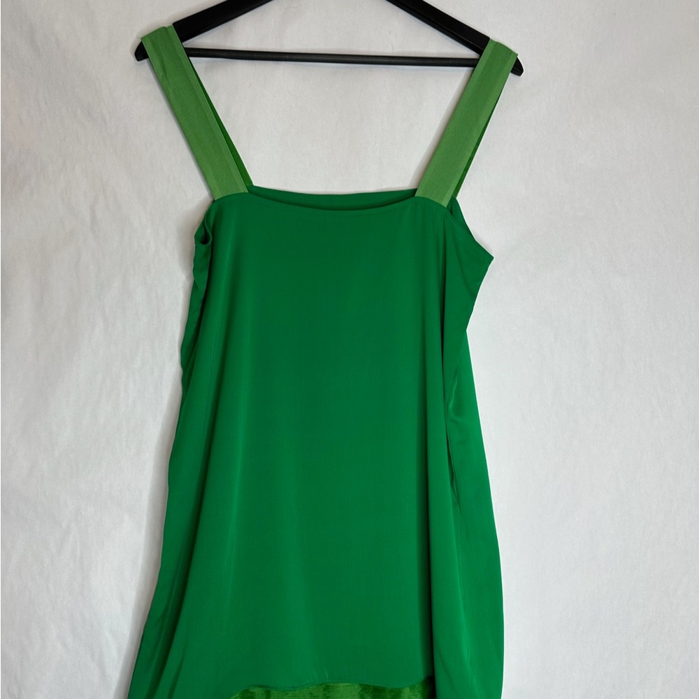 Alice + Olivia Green Tank Silk Mini Dress / Top Size Medium | Vintage Y2K - Picture 8 of 12